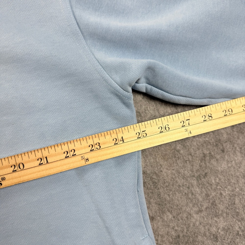 Vintage Orvis Mens Sweatshirt XL Light Blue Quarter Zip Elbow Patches Golf Logo - Picture 3 of 10